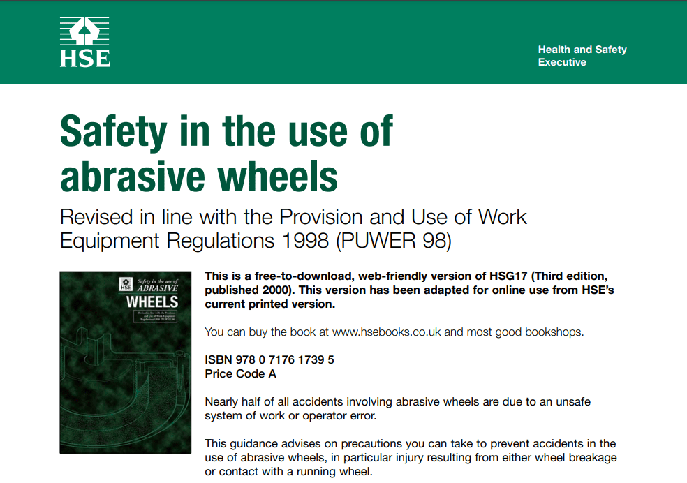 HSG17 Safety in the use of abrasive wheels